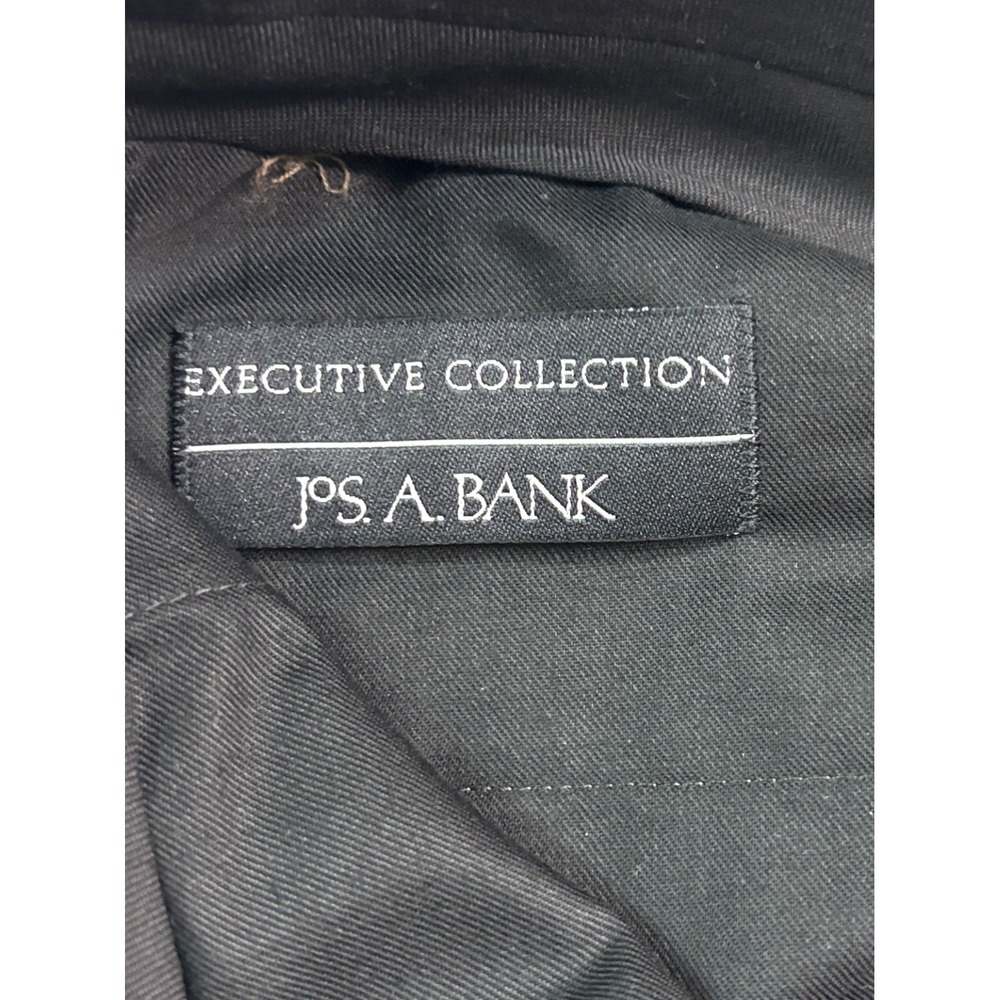Jos A Bank 38x29 Brown Windowpane Suit Pants 100% Wool Pleated Trousers Cuffed - Picture 8 of 9